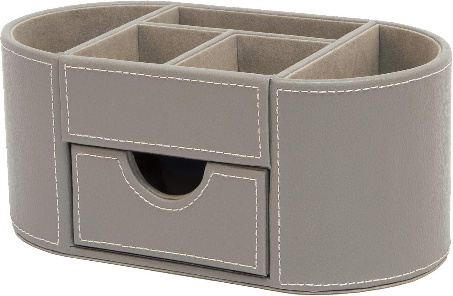 Faux Leather Desk Organiser 6 Compartments  Office Tidy 18-Pack