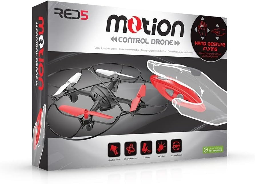 Motion Control Quadcopter Drone 360° Flip Rechargeable LED Hand Gesture Red