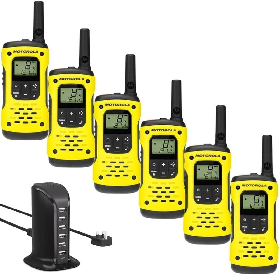 Waterproof Walkie Talkies 6 Pack IP67 PMR446 USB Multi Dock Charger