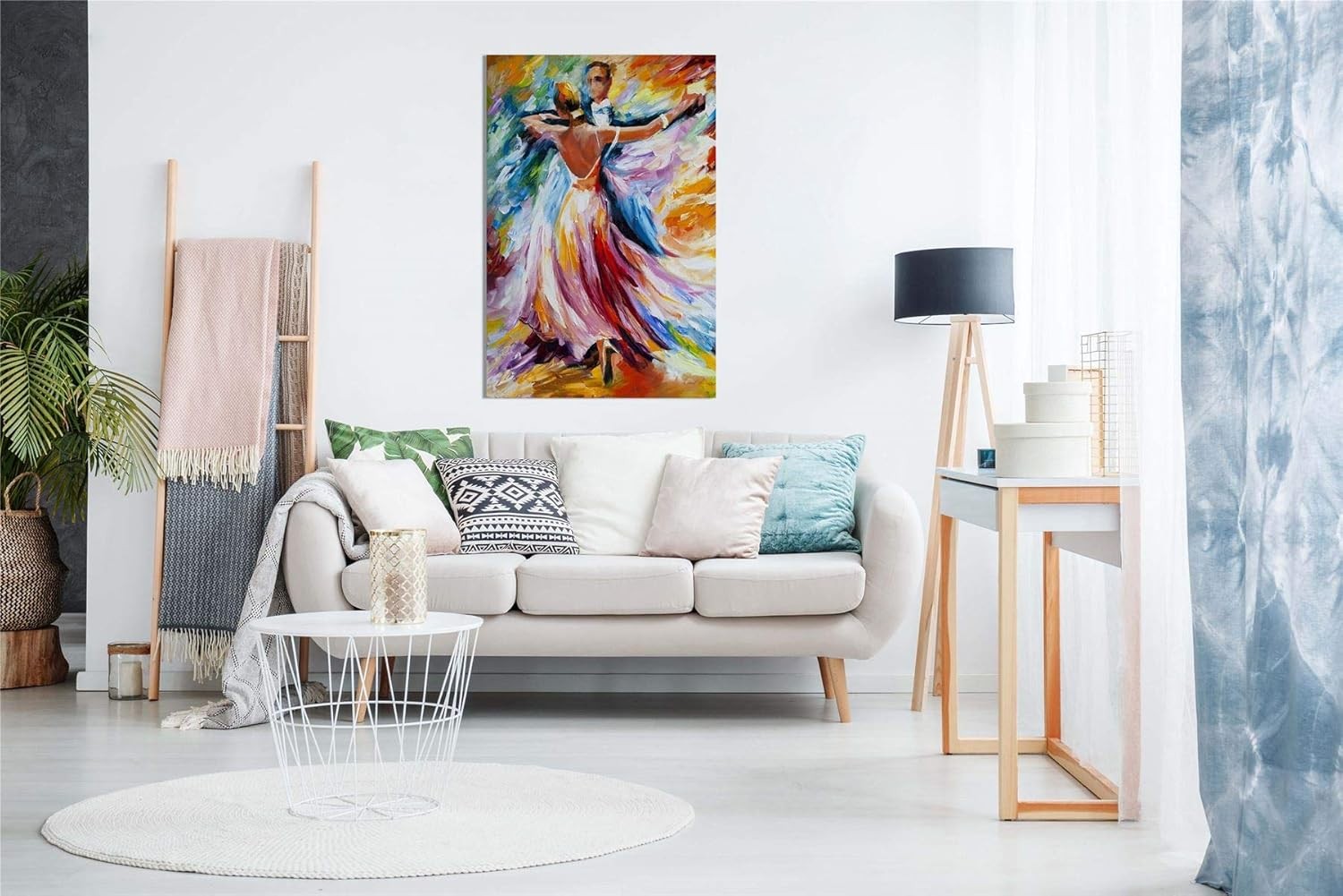 Abstract Dance Canvas Wall Art Elegant Ballroom Couple Modern Home Decor