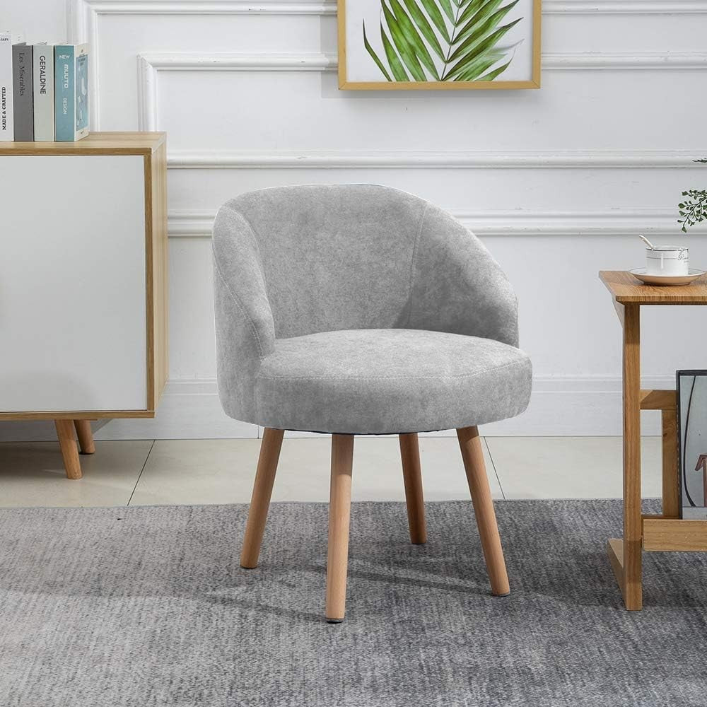Linen Tub Chairs Set of 2 Lounge Armchairs Small Space Grey