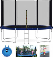 12FT Heavy Duty Outdoor Trampoline w Safety Enclosure Ladder Free Space Hopper