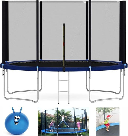 12FT Heavy Duty Outdoor Trampoline w Safety Enclosure Ladder Free Space Hopper