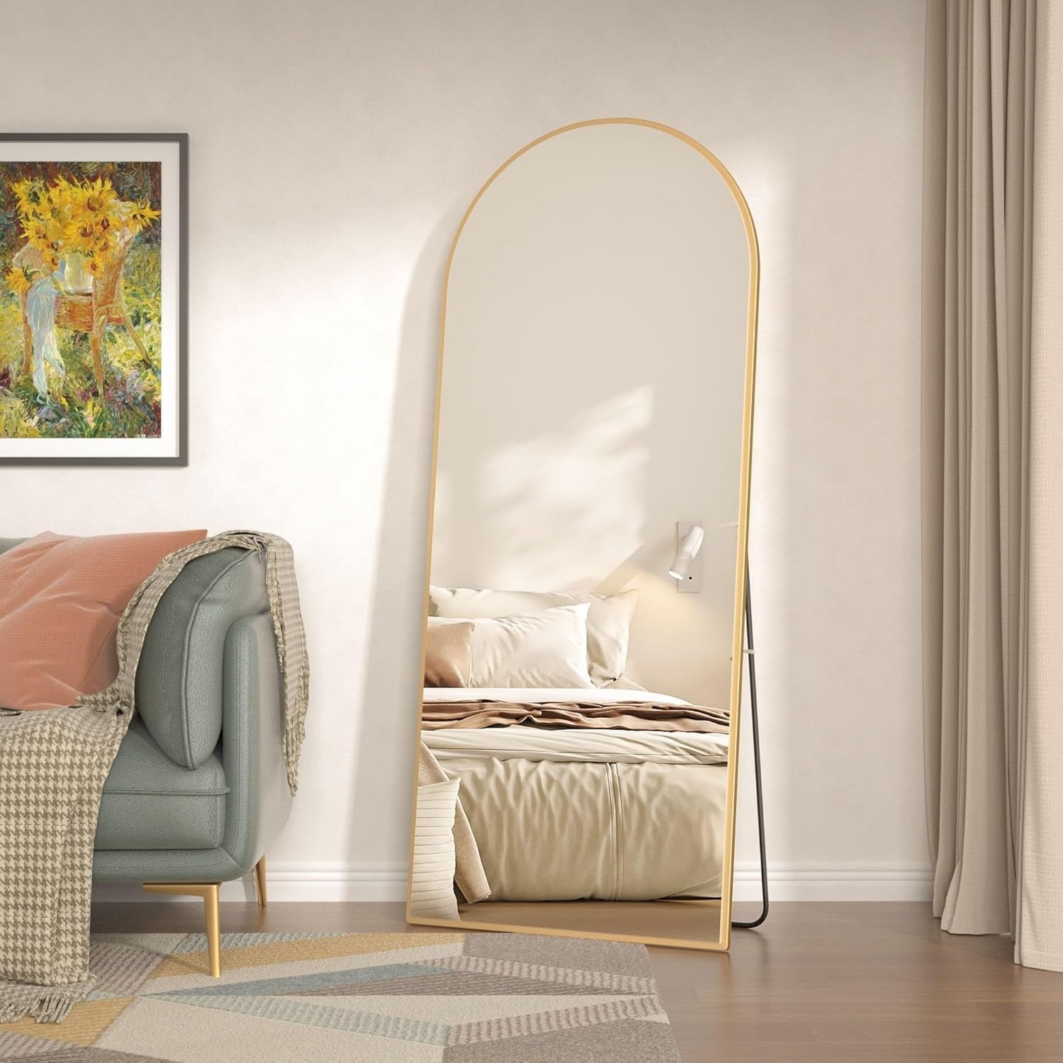 Gold Arch Full Length Mirror 165x60cm Floor Standing Wall Leaning