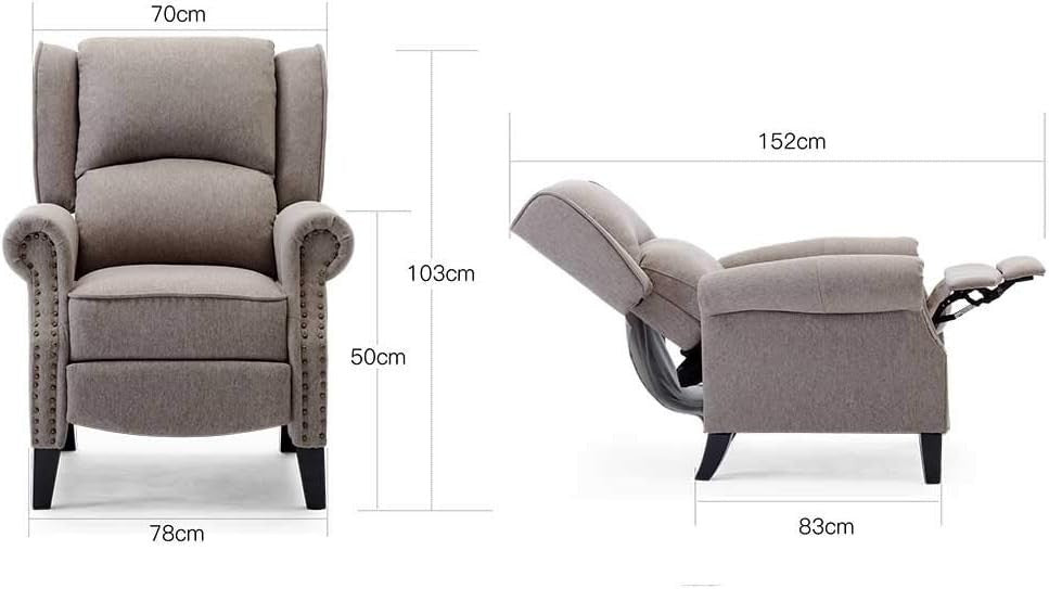 Fabric Recliner Armchair Sofa Pushback Chair Modern Lounge Seating