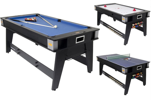 6ft 3 in 1 Rotating Pool Air Hockey Table Tennis Game Table