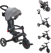 4 in 1 Foldable Trike Balance Bike Kids Ride On Canopy Black 1-5Y