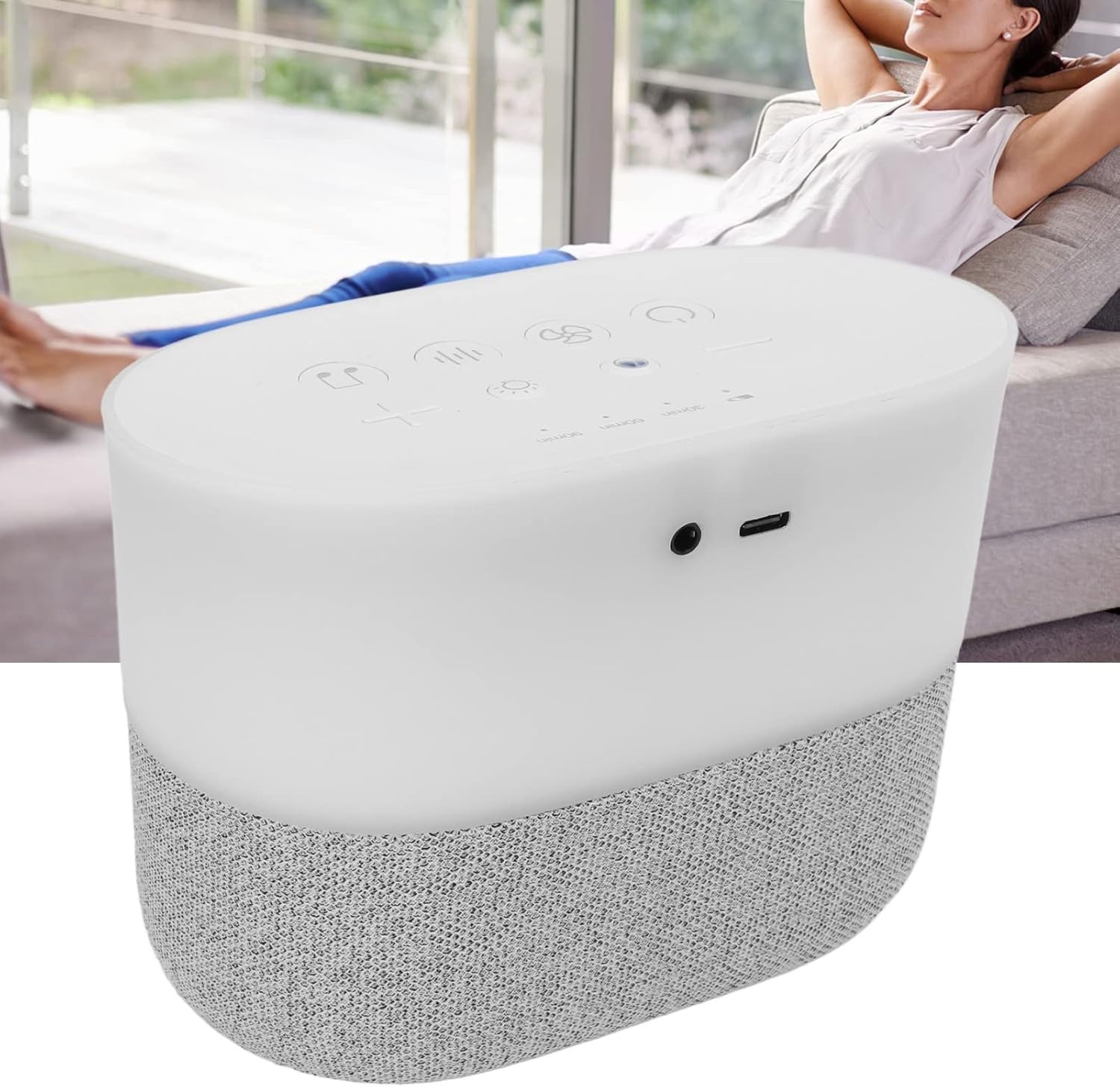 Portable White Noise Machine – 26 Soothing Sounds, Night Light, Travel