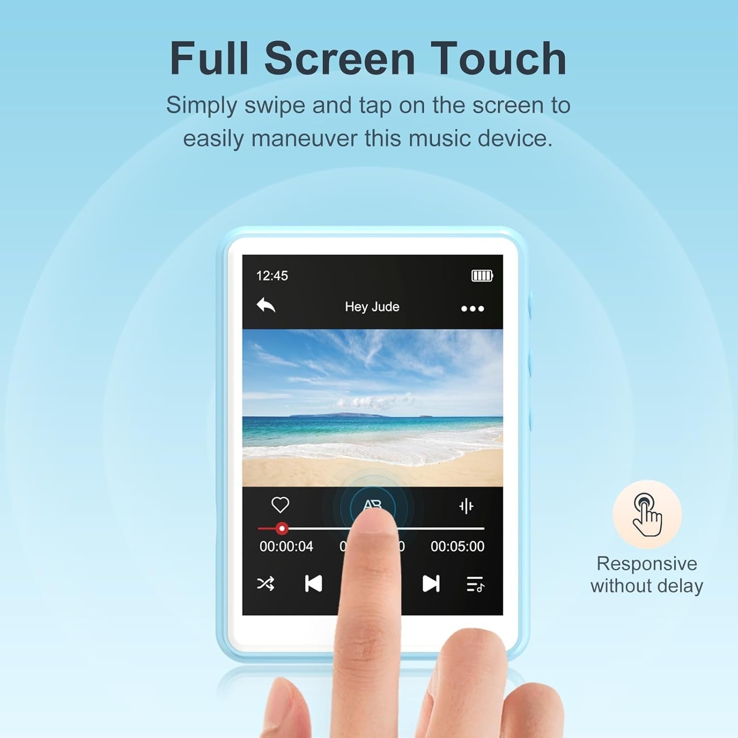64GB MP3 Player Bluetooth 5.3 2.4" Screen FM Speaker HiFi