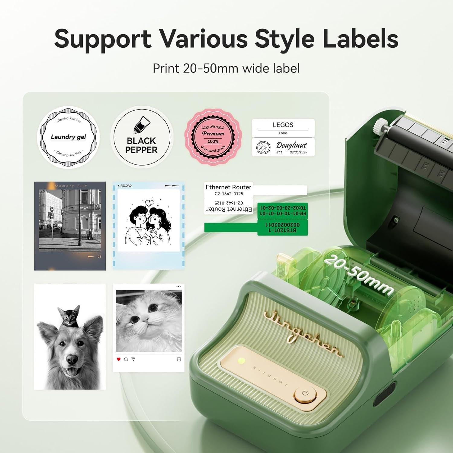 B21 Pro Portable Thermal Label Maker – Inkless Printer with 50x30mm Labe