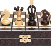 Luxury Wooden Chess Set Medium Size • Handcrafted Pieces • Folding Board