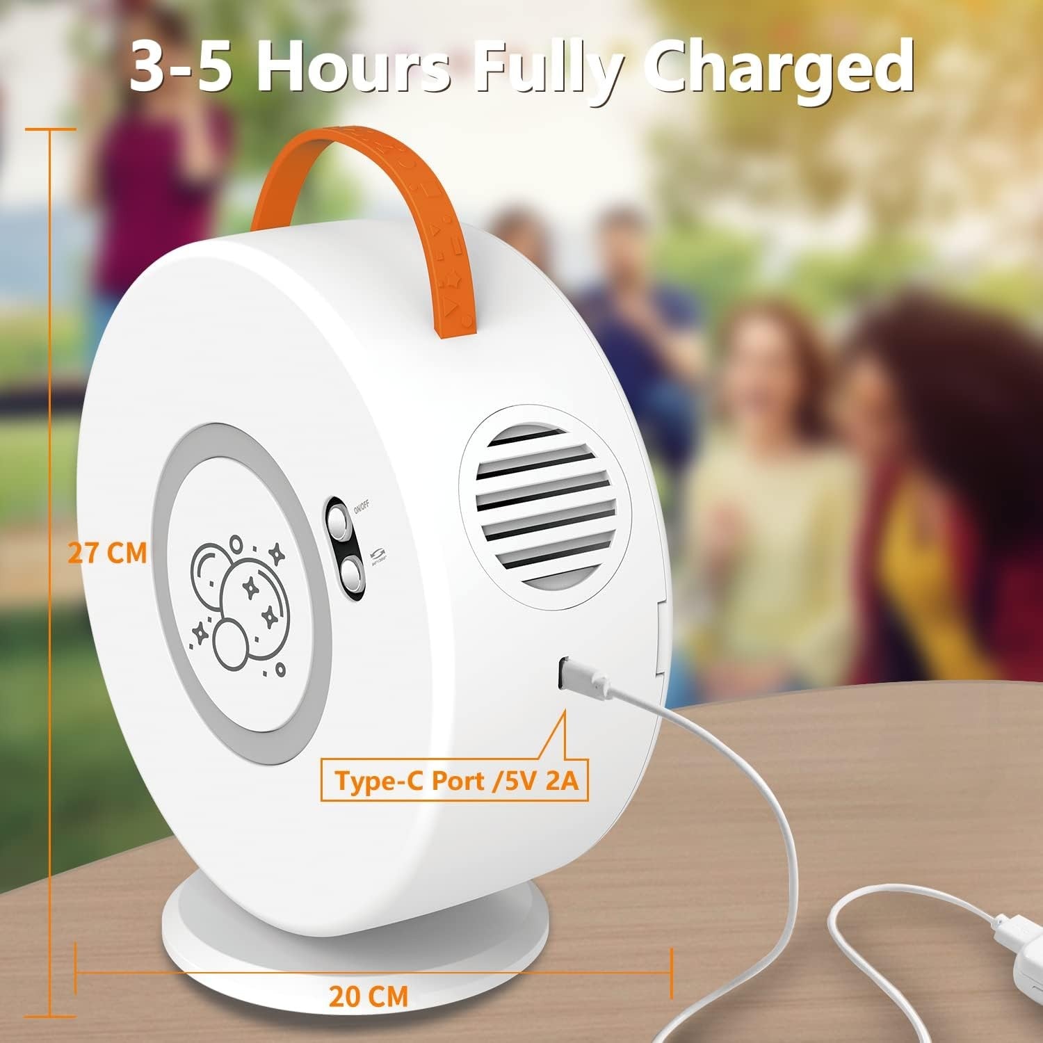 Rechargeable Bubble Machine 360 Rotation 500ml Portable