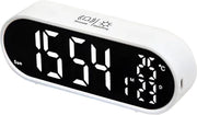 Large Display Digital Alarm Clock Mirror USB Dual Alarm Snooze Bedroom