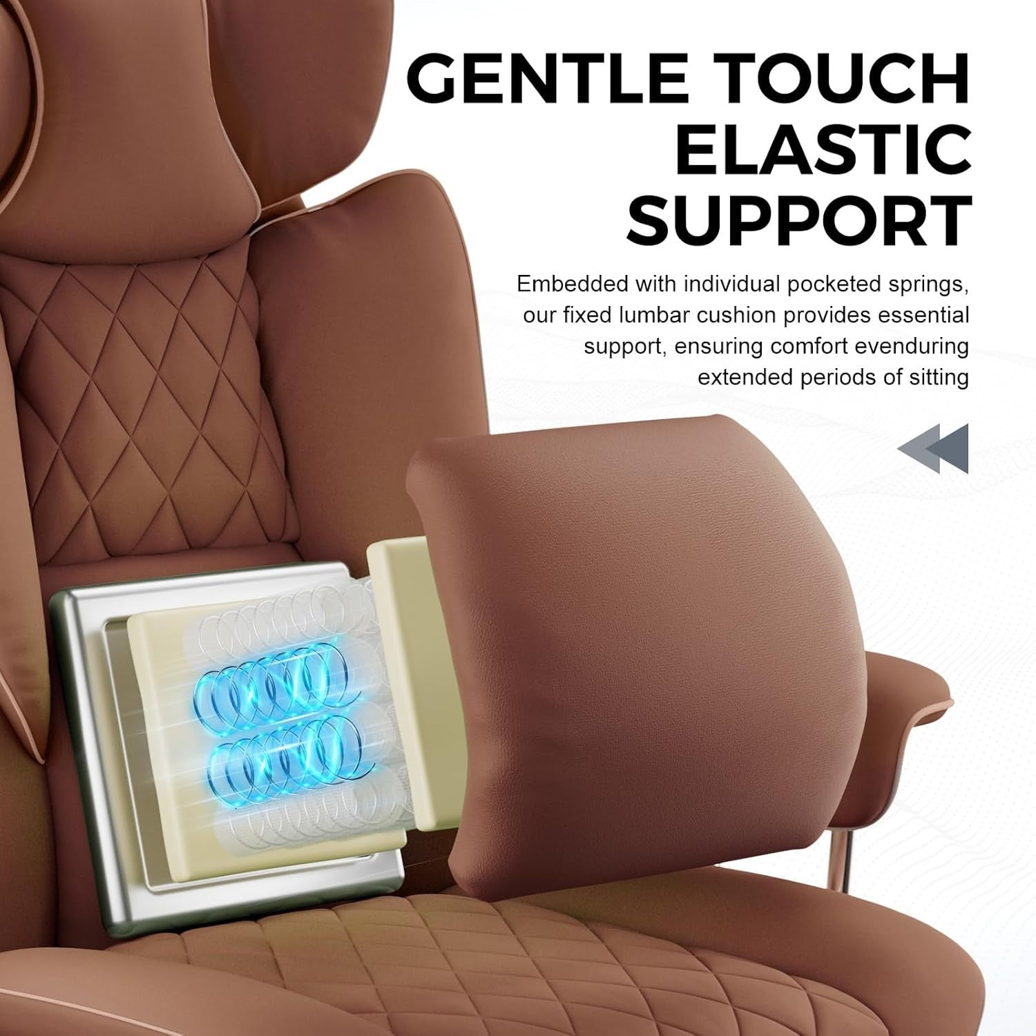 High Back Gaming Chair Ergonomic Swivel Recliner Office Seat Footrest Brown
