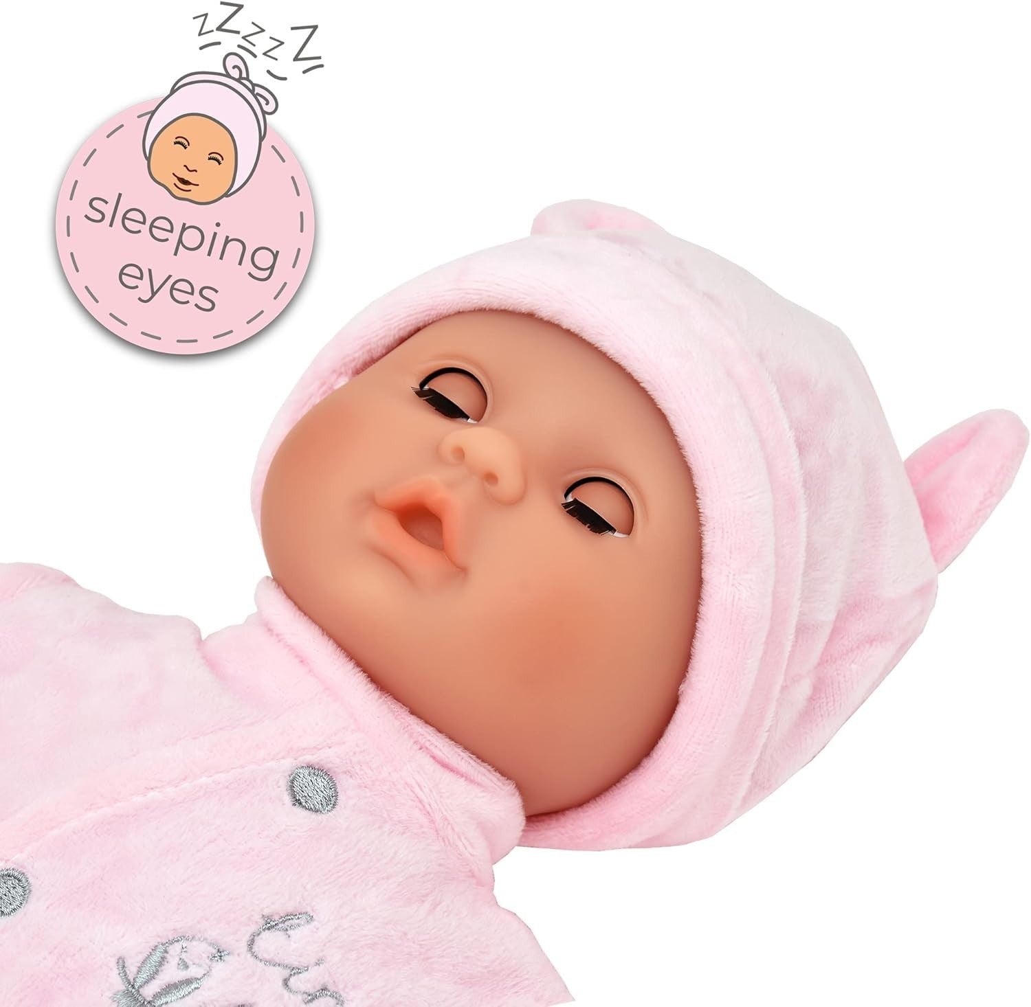 38cm Soft Baby Doll Sleeping Eyes Pink Outfit Dummy Toddler Safe