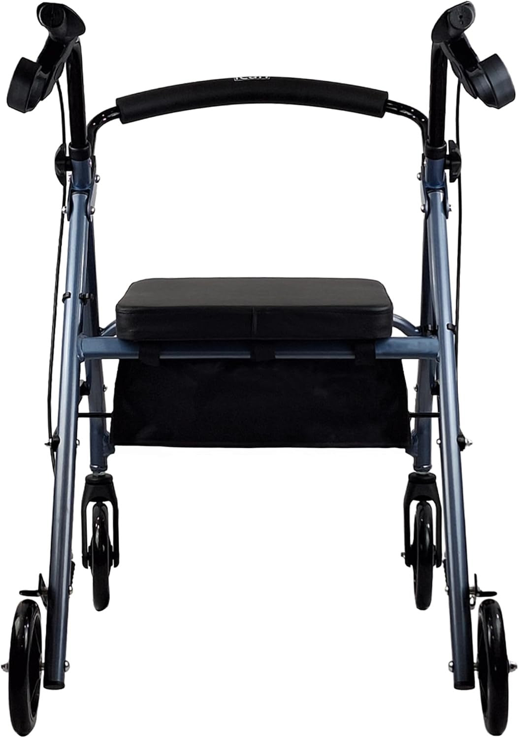 Lightweight 4 Wheel Rollator Walker with Seat Backrest Folding Adjustable