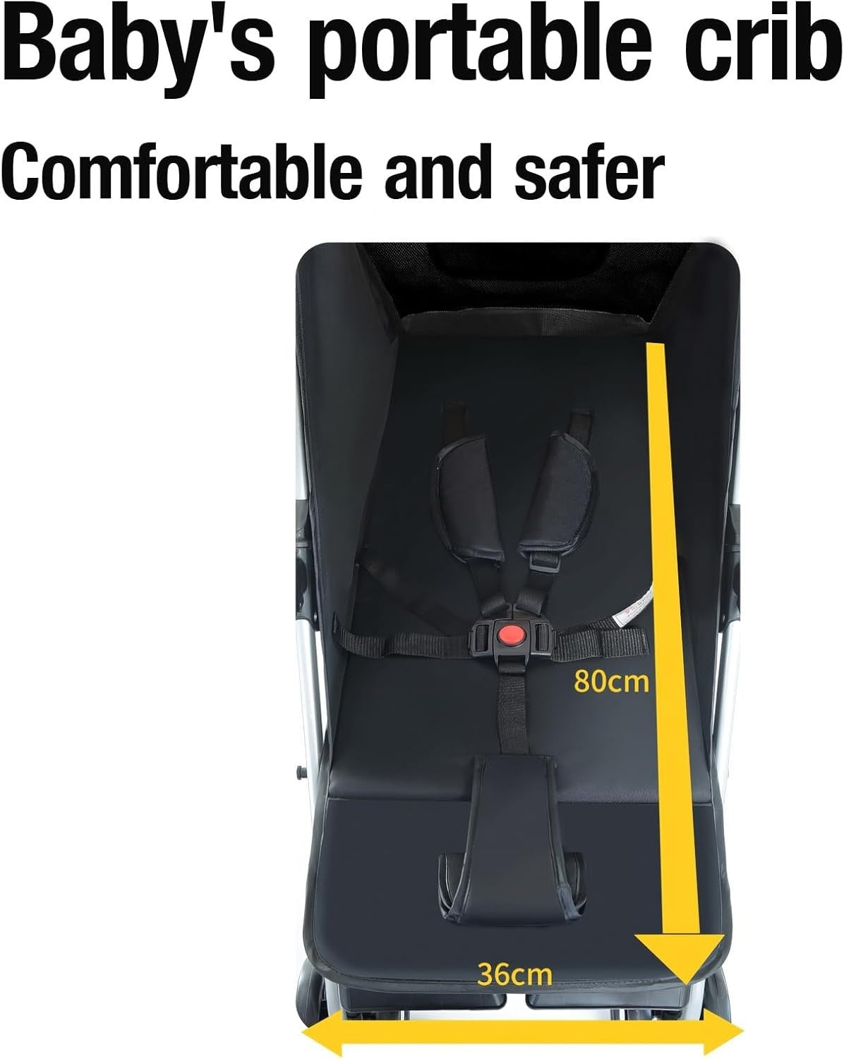 Ultra Lightweight Pushchair 4.6kg Compact Fold Lie-Flat Baby Stroller Black