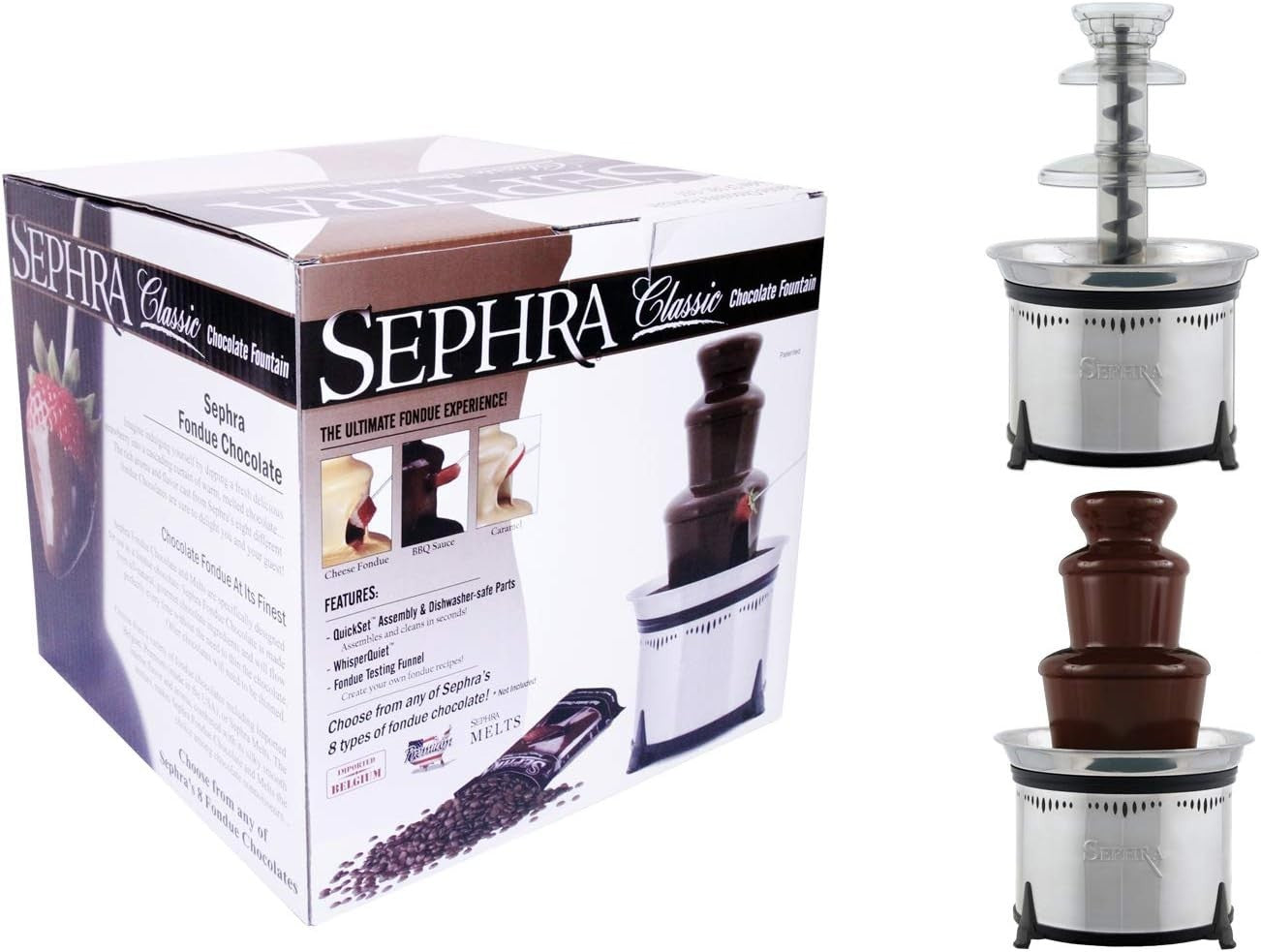18 Chocolate Fountain Machine Belgian Chocolate Party Fondue Set