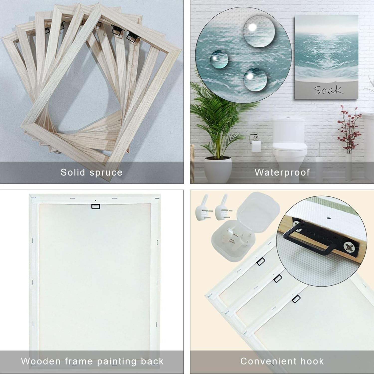 Ocean Beach Wall Art Set of 3 Framed Canvas 30x40cm