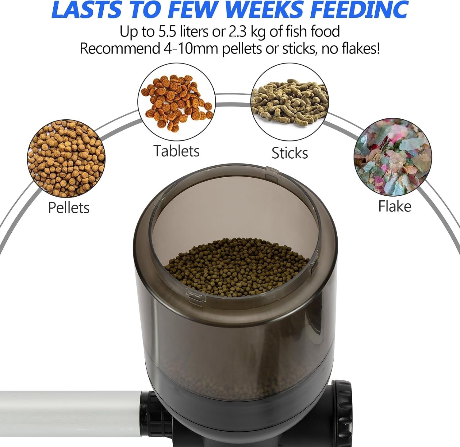 5.5L Automatic Fish Feeder Programmable Pond Feeder LCD Controller