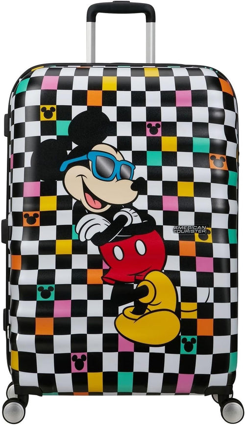 Large Hard Shell Spinner Suitcase 77cm 96L Lightweight Check Pattern