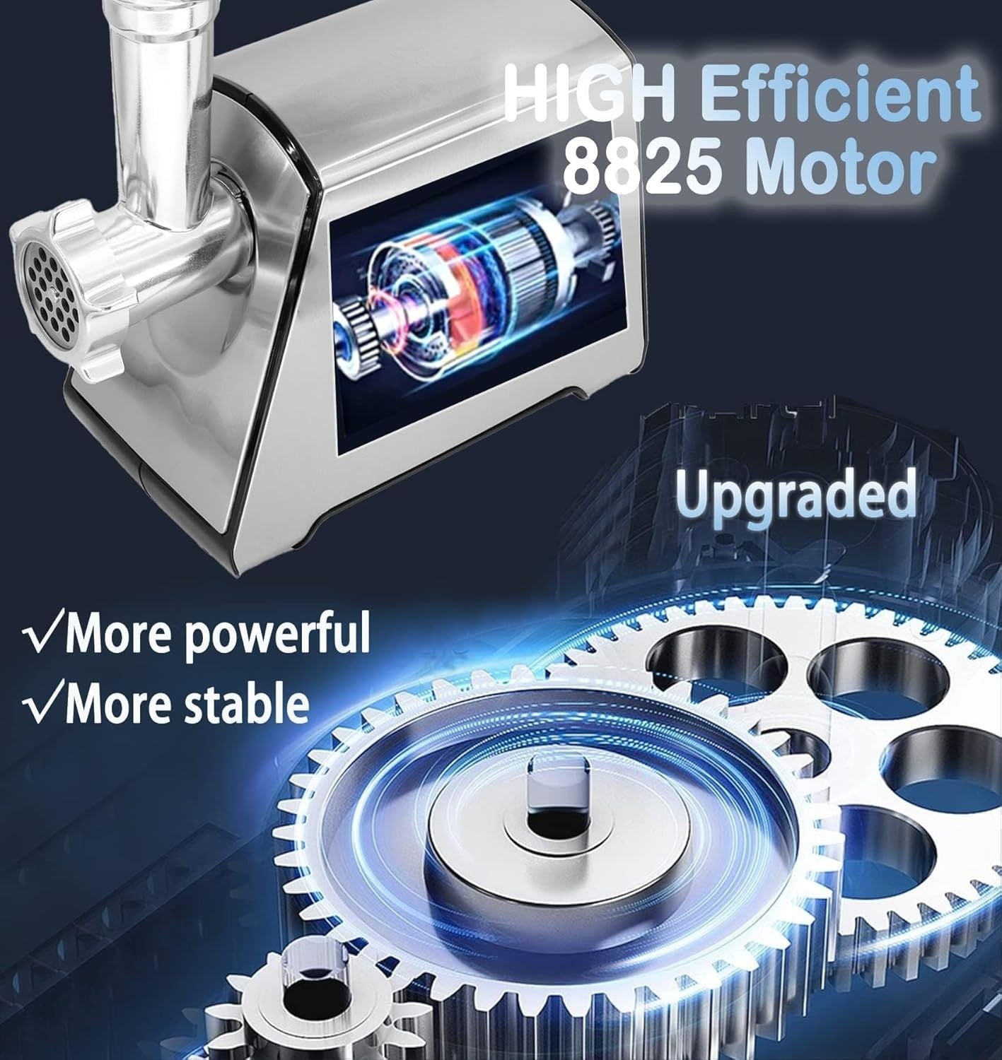 2800W Electric Meat Grinder Sausage Maker Mincer 3 Plates Silver