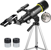 70mm Refractor Telescope for Beginners, Portable AZ Mount with Tripod