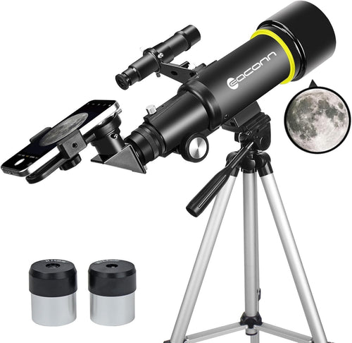 70mm Refractor Telescope for Beginners, Portable AZ Mount with Tripod