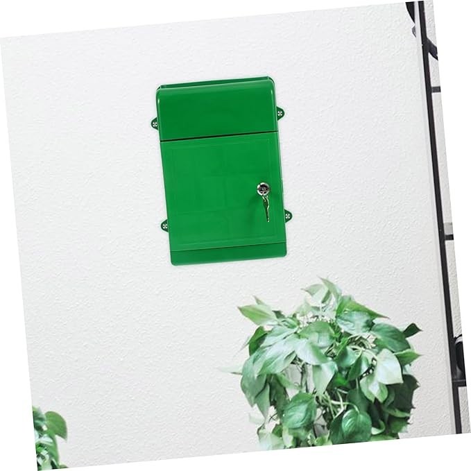 Wall Mounted Locking Mailbox Green Weatherproof Secure Post Box for Home Office