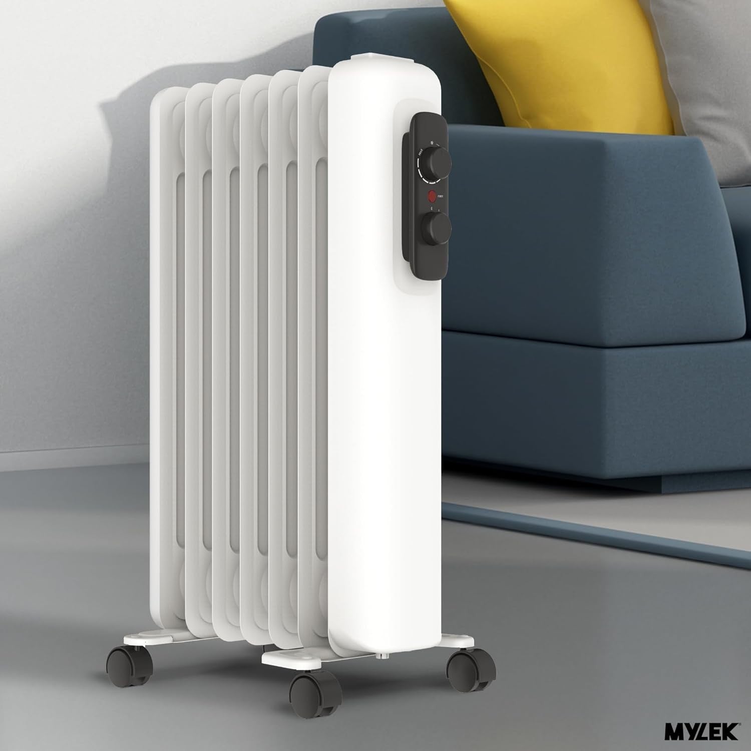 2000W Oil-Filled Radiator Heater – Adjustable Thermostat, Energy Efficient, Port