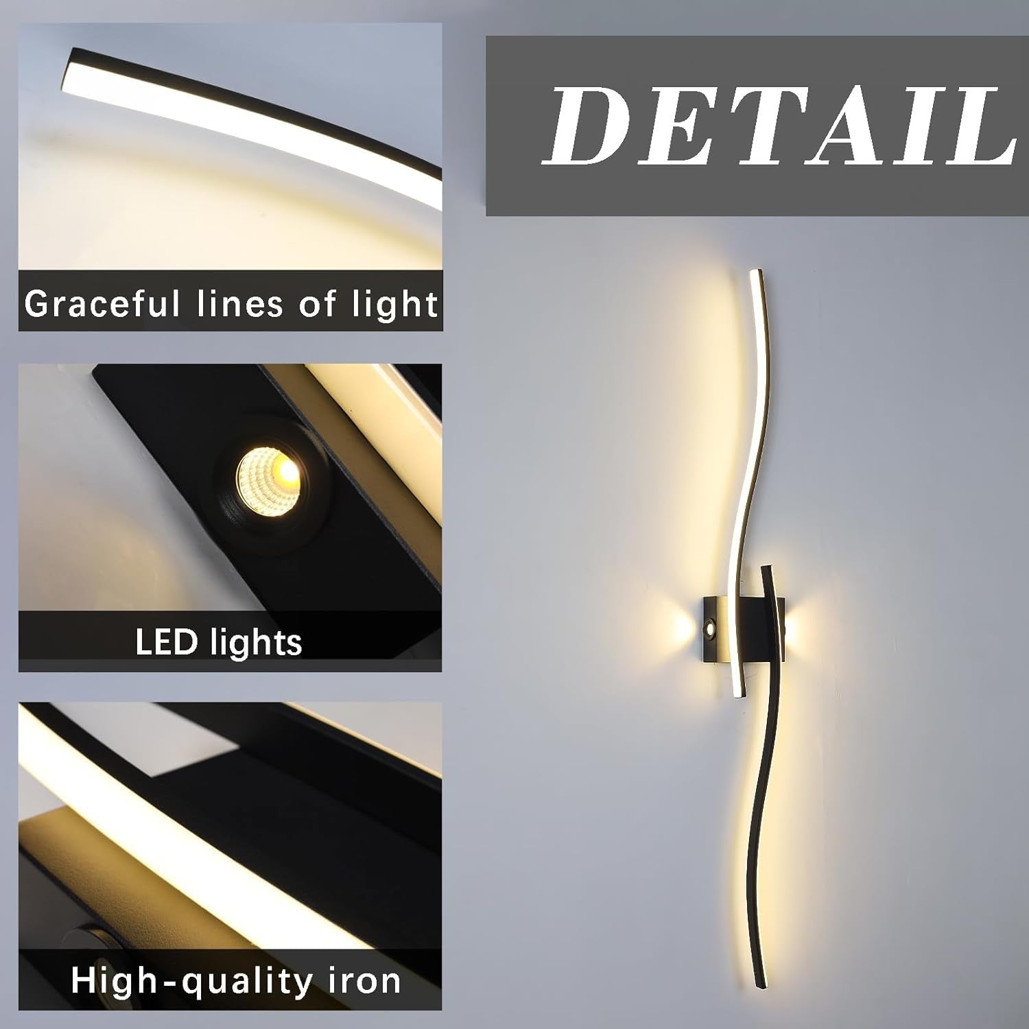 Modern LED Wall Light Acrylic Bar Sconce | Warm White 120CM | Bedroom & Hallway