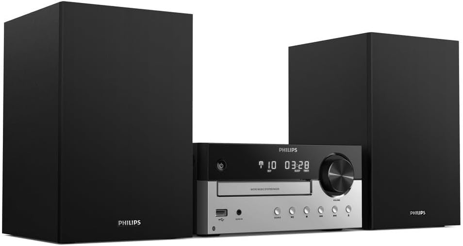 60W Micro Hi-Fi Music System | Bluetooth, CD, USB, FM, Bass Reflex Speakers