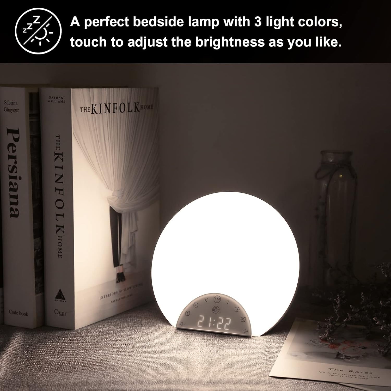 Sunrise Alarm Clock Wake Up Light Double Alarm Night Light for Kids Adults