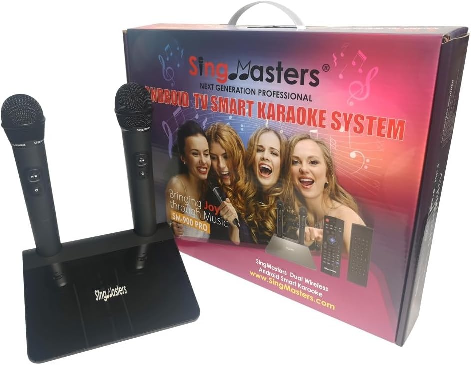 Smart Karaoke Machine 13K Songs WiFi Android TV 2 Wireless Mics