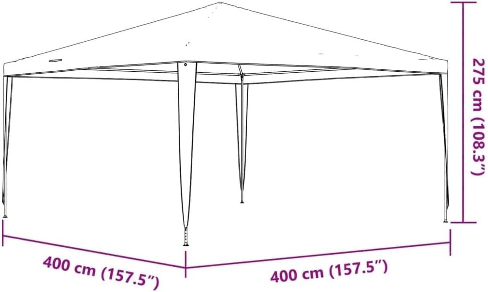4x4M Green Outdoor Party Tent Gazebo UV & Waterproof PE Canopy Steel Frame