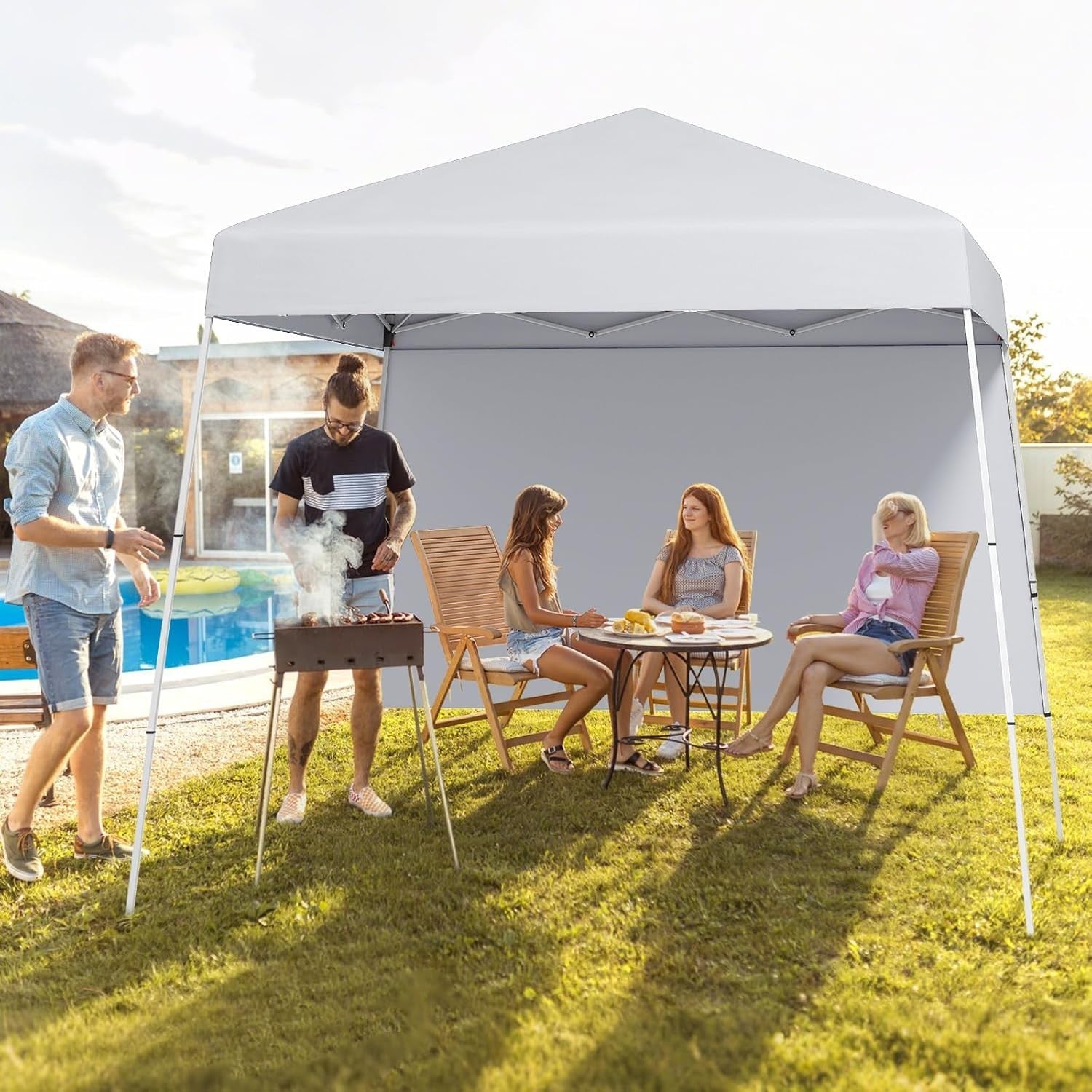 3x3M White Pop-Up Canopy Tent UPF50+ Sunshade Outdoor Party Gazebo