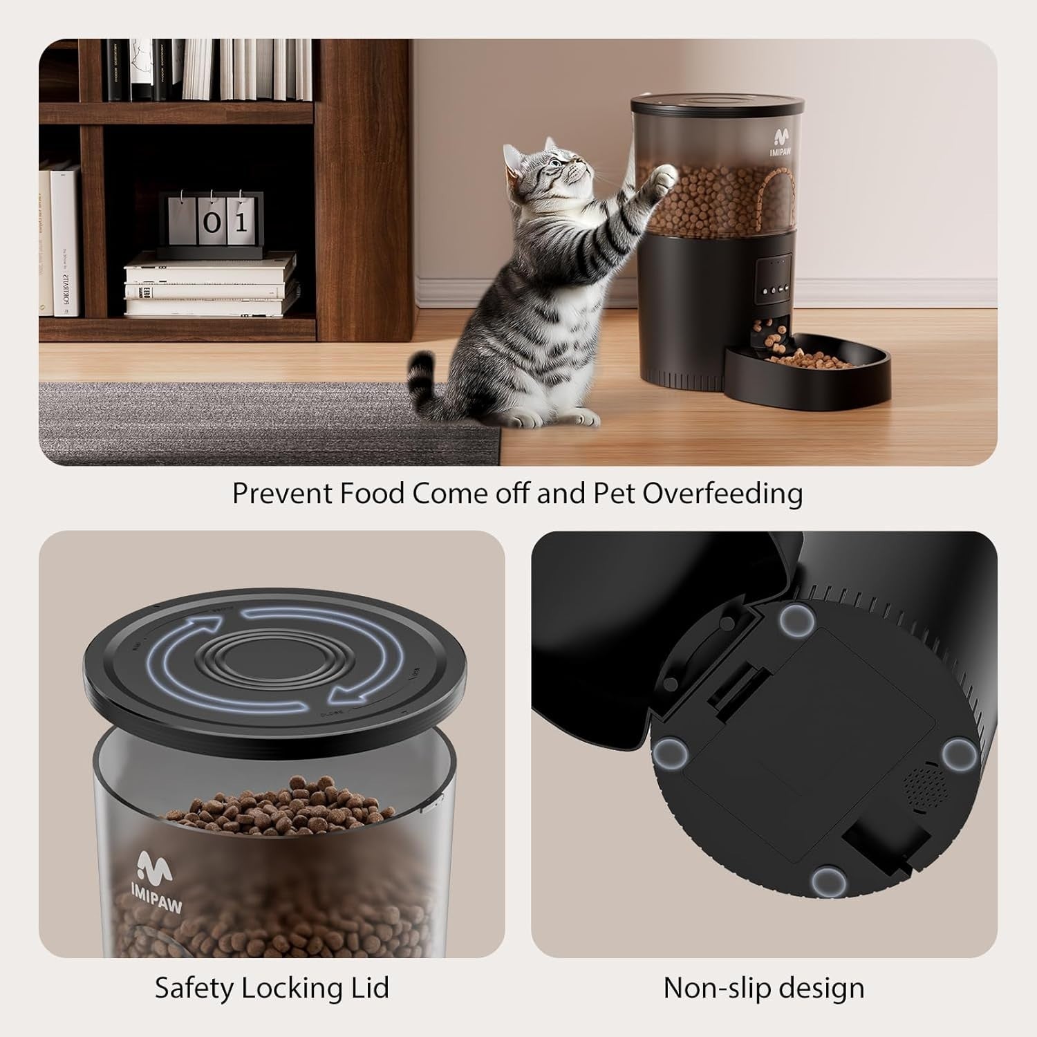 WiFi Automatic Cat Feeder Camera Water Fountain 1080P App Control 3L