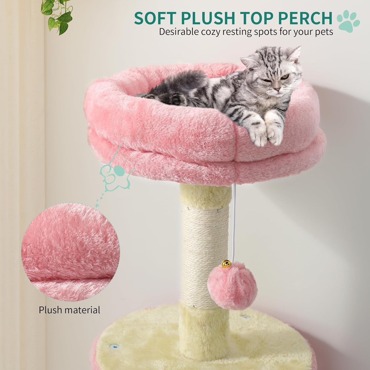 Luxury Cat Tree Tower 142cm Scratching Post Condo Hammock Space Saving