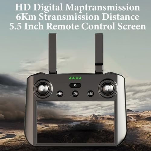 4K Drone w/ 3-Axis Gimbal, 6KM RC, 2 Batteries, Obstacle Avoidance, RC Screen