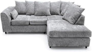 Light Grey 4 Seater Corner Sofa RH – Modular L Shape Fabric Couch Suite