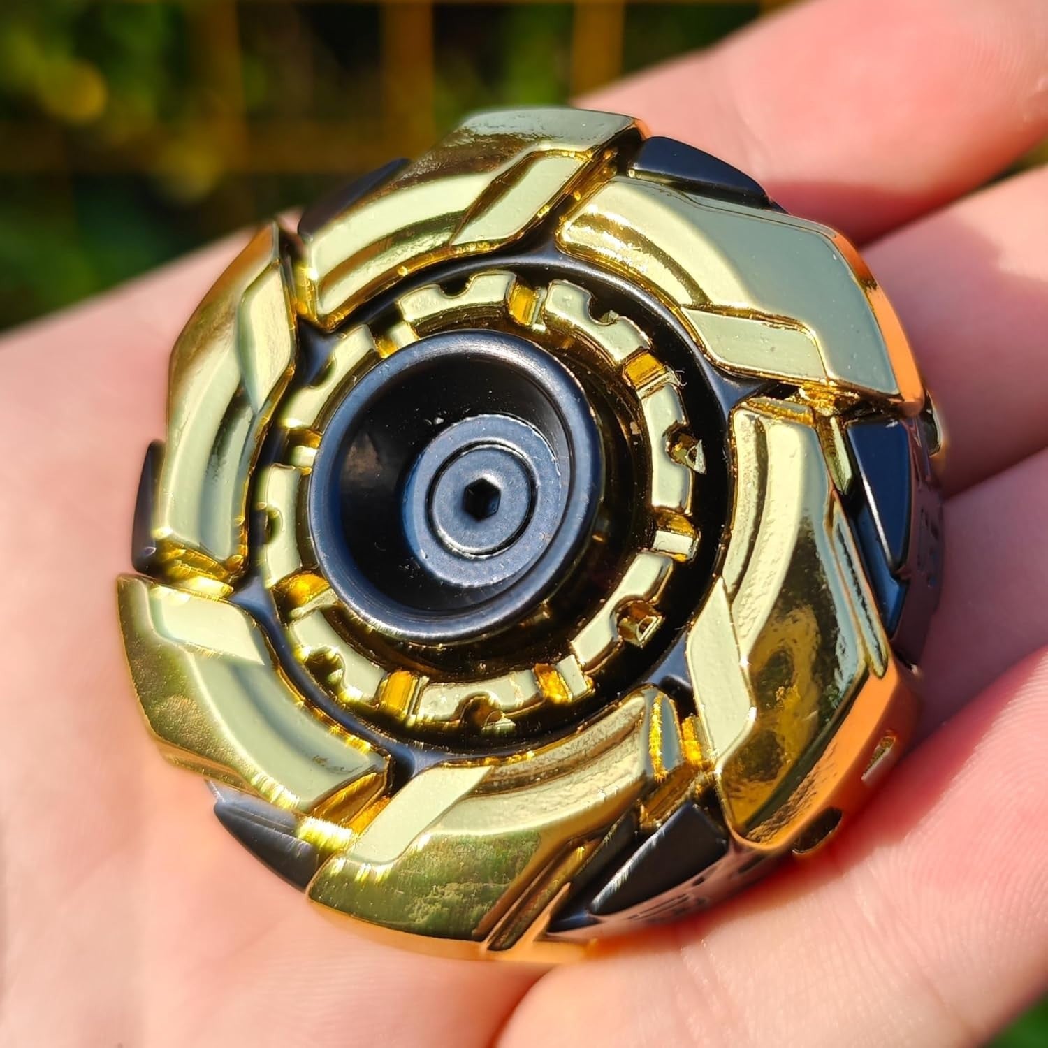 Gold Black Metal Fidget Spinning Top Magnetic EDC Stress Relief