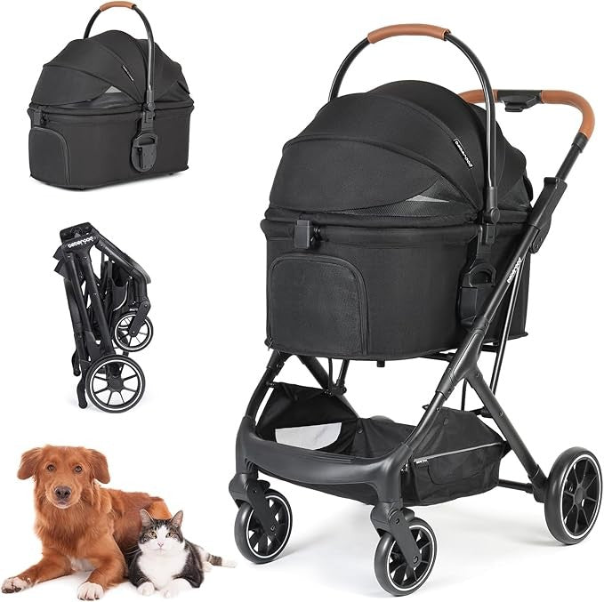 Luxury 3 in 1 Pet Stroller Dog Pram Folding Pushchair Detachable