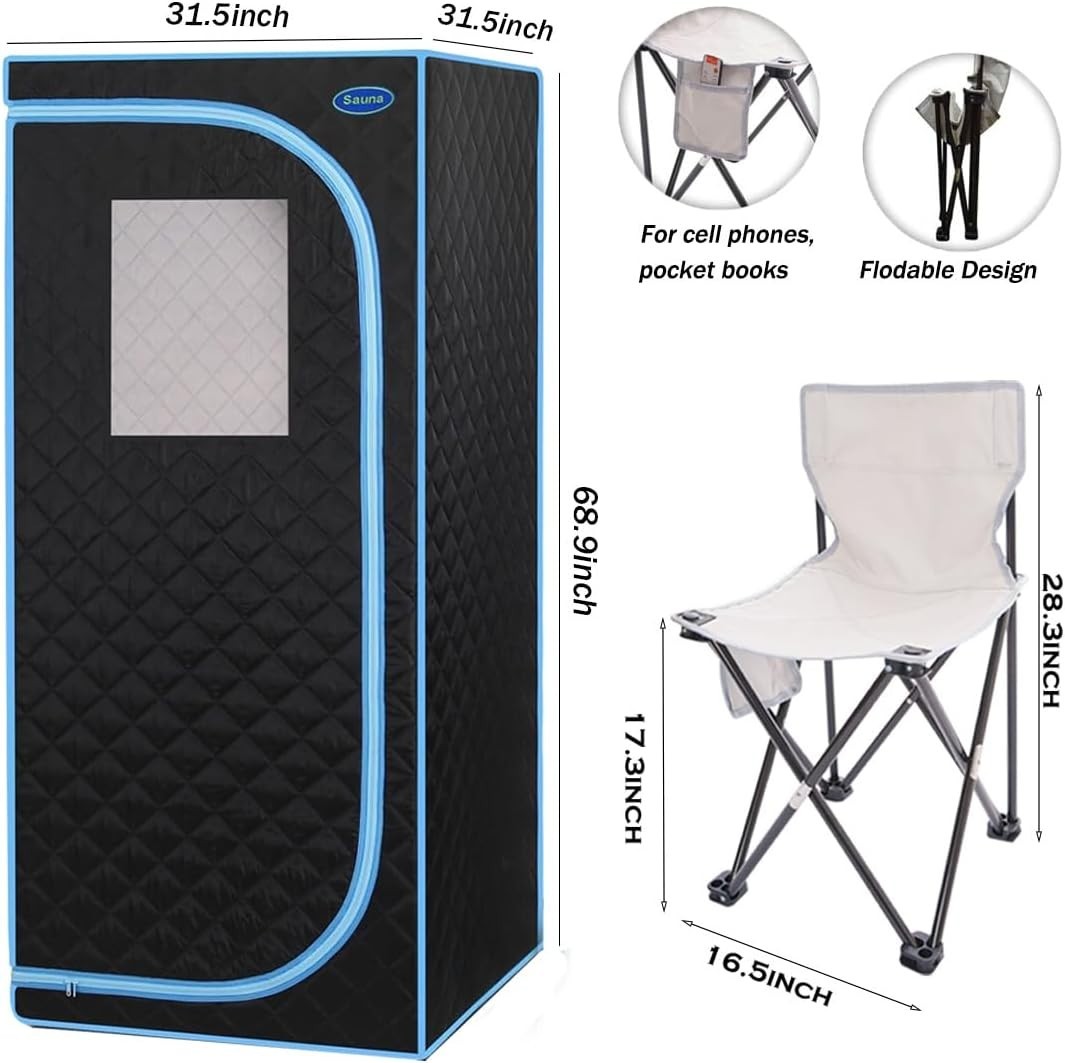 Portable Infrared Sauna Tent Home Spa with Chair & Remote Control