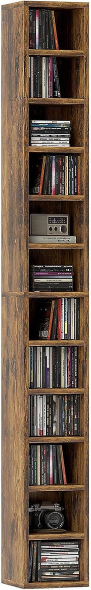 CD Storage Tower 204 CD Bookcase 12 Cube Slim Media Display Shelf