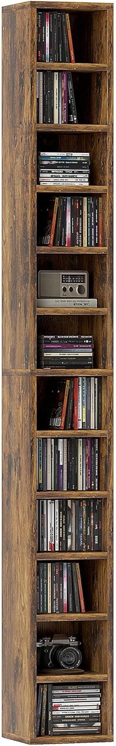 CD Storage Tower 204 CD Bookcase 12 Cube Slim Media Display Shelf