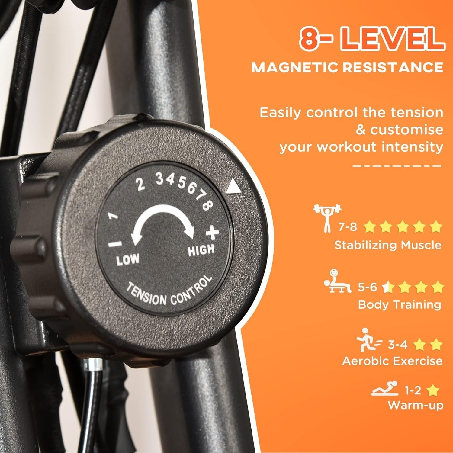 Wine Red 3-in-1 Folding Exercise Bike Magnetic Resistance LCD Pulse Bands