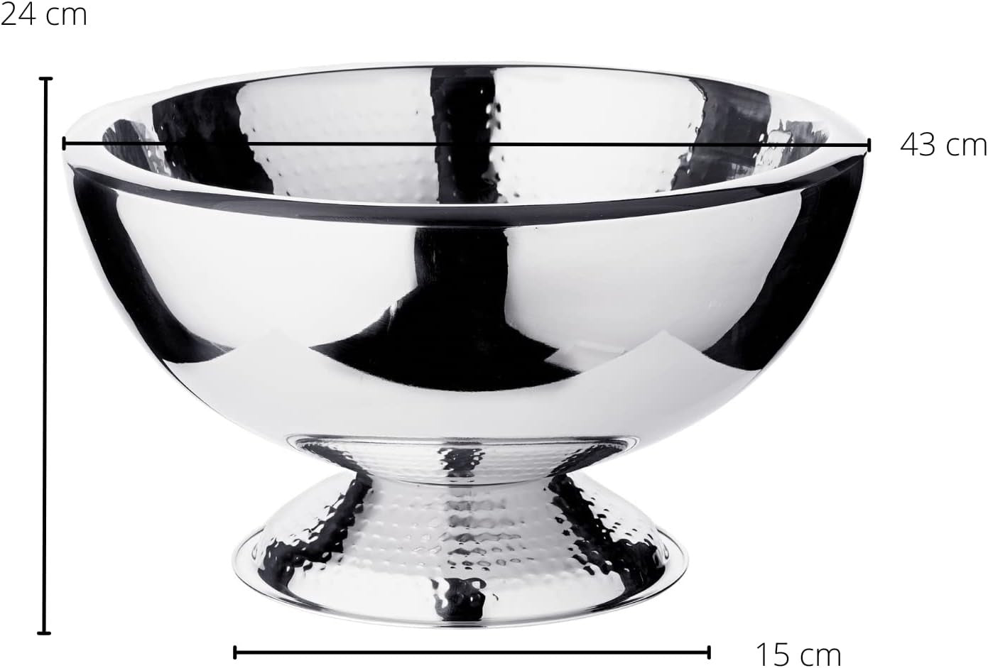Champagne Wine Cooler Bowl Stainless Steel Double Wall Large Ice Bucket