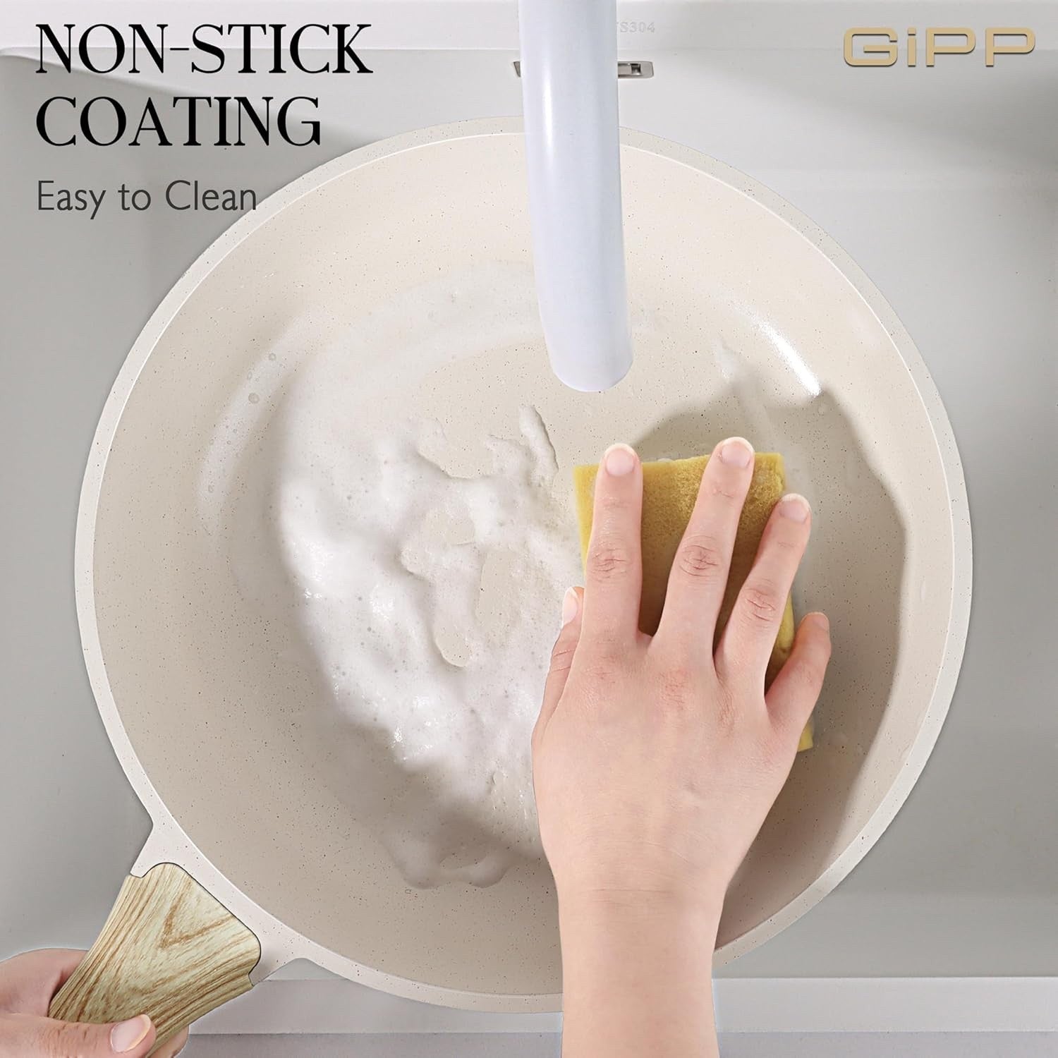 18Pcs Ceramic Non Stick Cookware Set PFAS-Free Induction Pots & Pans with Lids