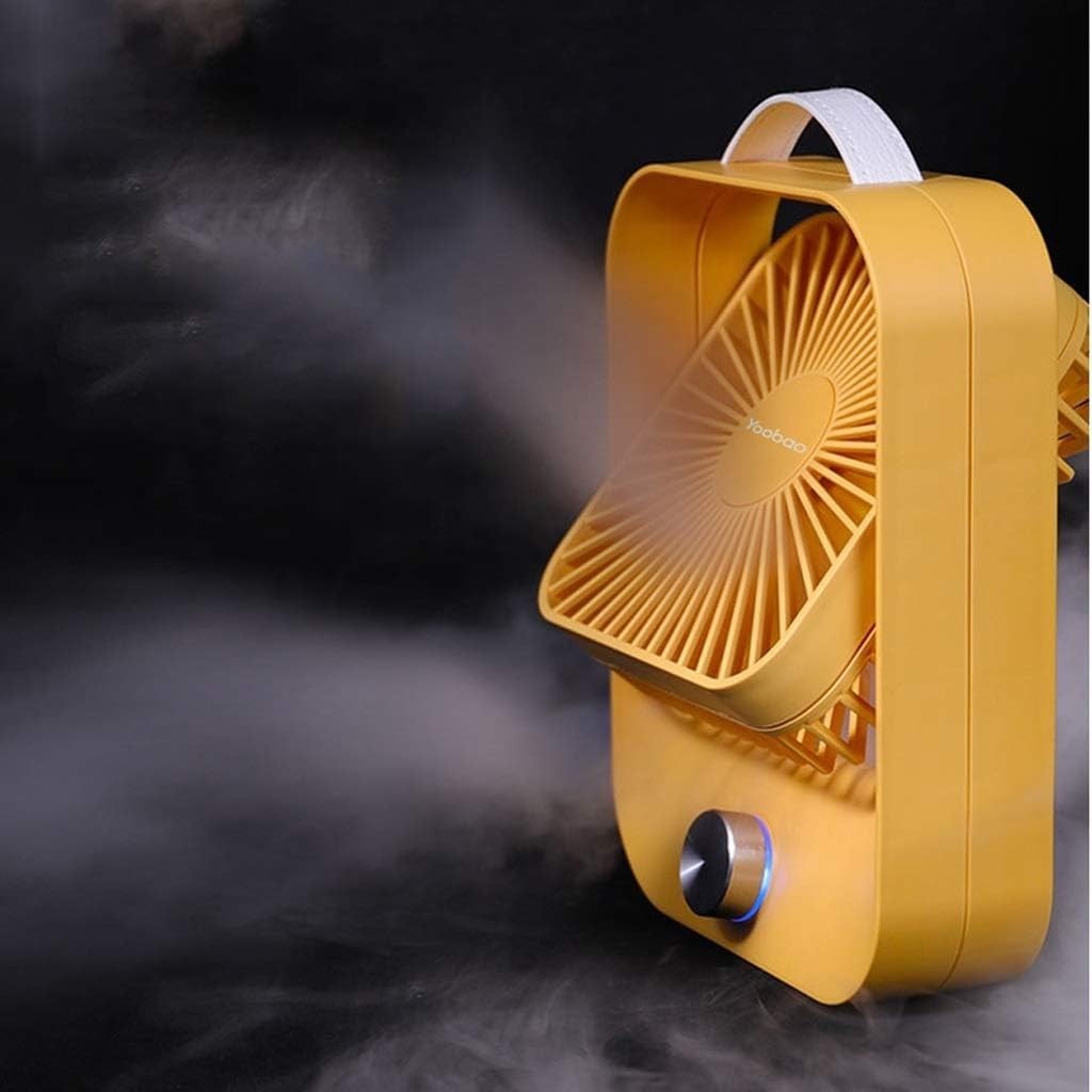 USB Handheld Desk Fan 60° Rotating Silent Mini Portable Fan Rechargeable Yellow
