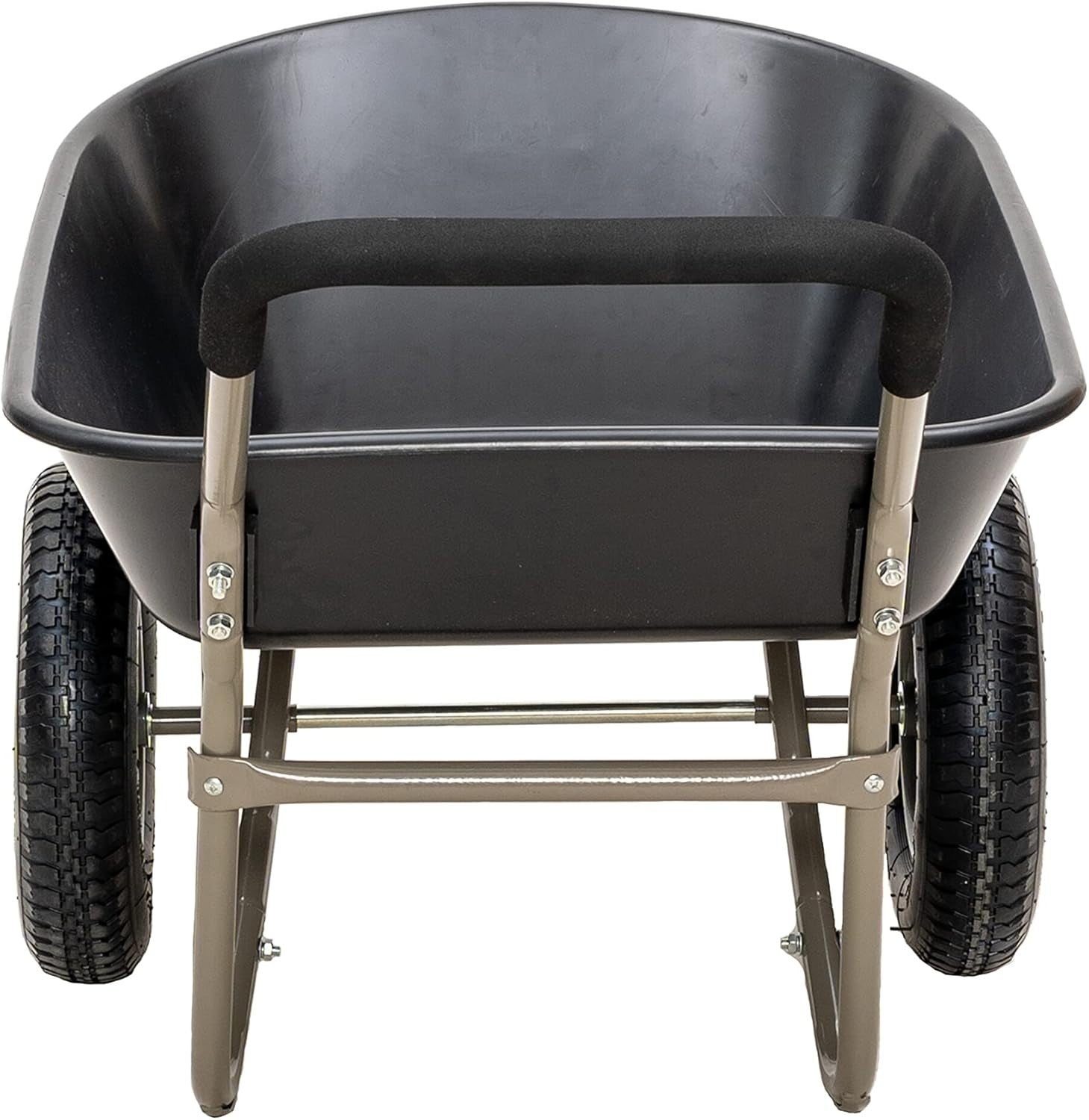 85L 2-Wheel Garden Wheelbarrow – Black – Pneumatic Tyres Heavy Duty 150kg Steel